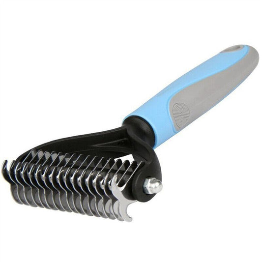 Grooming Brush For Pet Dog Cat Deshedding Tool Rake Comb Fur Remover Reduce 2 - Side Dematting Tool For Dogs Cats Pets Grooming Brush Double Sided Shedding And Dematting Undercoat Rake Hair Removal Comb - PUNK ROCK PETSPET ARTIST 2" Wide Luxury Sharp Spiked Dog Collar, Durable Anti - Biting PU Leather Dog Collar for Large Dogs, Black, XL, Neck for 21 - 24"